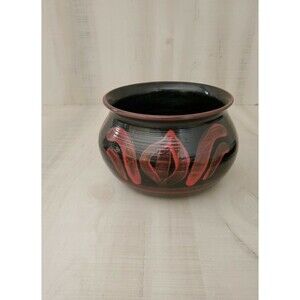 Vintage Made Black Art Pottery Bowl pot Southwestern Style hg 4-21-02